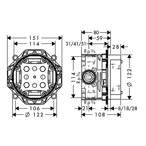 HANSGROHE IBOX UNIVERSAL MEŠAČ BASIC SET  01800180 2