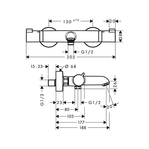 HANSGROHE ECOSTAT COMFORT ZA KADU  13114000 2