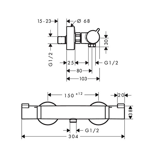 HANSGROHE ECOSTAT COMFORT ZA TUŠ KADU  13116000 2