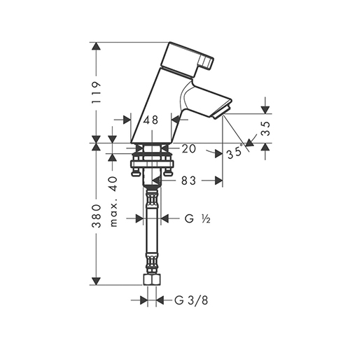 HANSGROHE TALIS S ZA LAVABO  40 HLADNA VODA ILI PREDMEŠANA  13132000 2