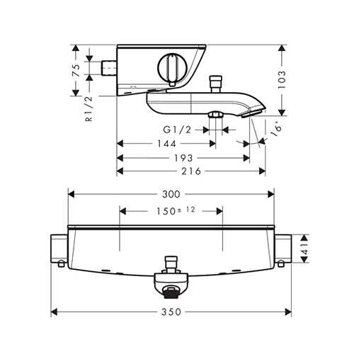 HANSGROHE ECOSTAT SELECT ZA KADU TERMOSTATSKA BELA/HROM  13141400 3