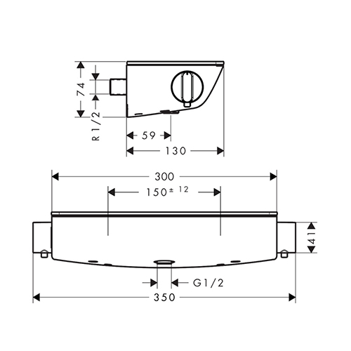 HANSGROHE ECOSTAT SELECT ZA TUŠ KADU TERMOSTATSKA BELA/HROM BEZ IZLIVA  13161400 2