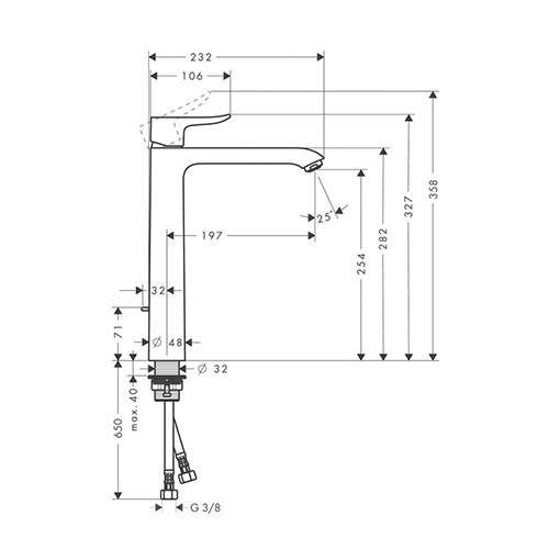 HANSGROHE METRIS ZA LAVABO 260 SA NADSKLOPOM  31082000 2