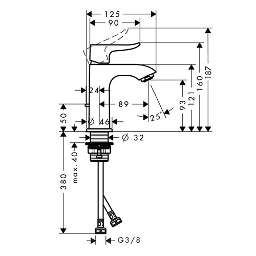 HANSGROHE METRIS ZA LAVABO 100 SA NADSKLOPOM  31088000 2