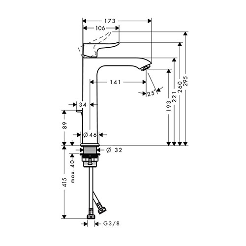 HANSGROHE METRIS ZA LAVABO 200 SA NADSKLOPOM  31183000 2