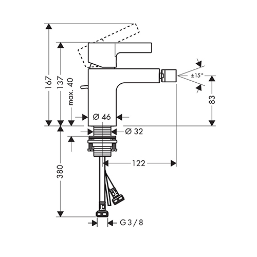 HANSGROHE METRIS S ZA BIDE SA NADSKLOPOM  31261000 2