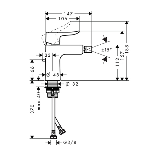 HANSGROHE METRIS ZA BIDE SA NADSKLOPOM  31280000 2