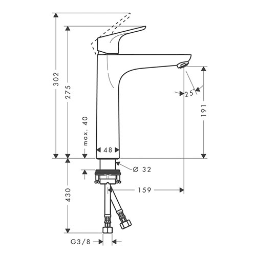 HANSGROHE FOCUS ZA LAVABO 190  31518000 2