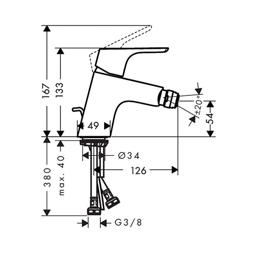 HANSGROHE FOCUS ZA BIDE SA NADSKLOPOM  31920000 2