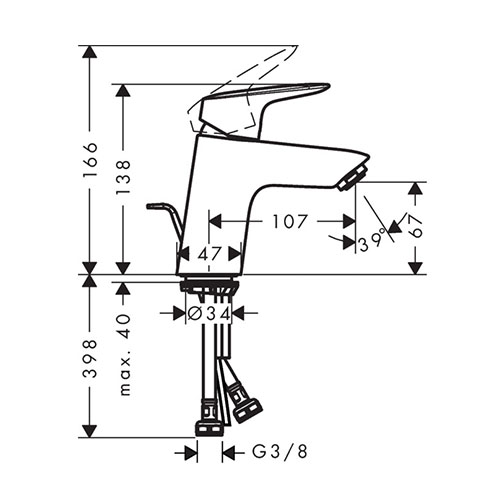 HANSGROHE LOGIS ZA LAVABO  70 SA NADSKLOPOM  71070000 2