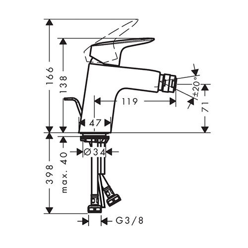 HANSGROHE LOGIS ZA BIDE  70 SA NADSKLOPOM  71204000 2