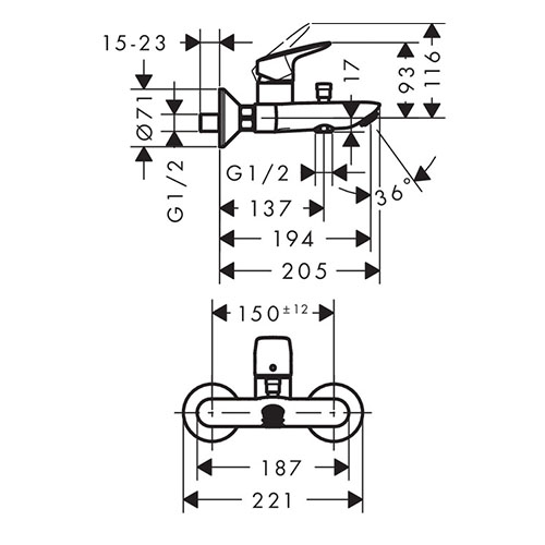 HANSGROHE LOGIS ZA KADU  71400000 2