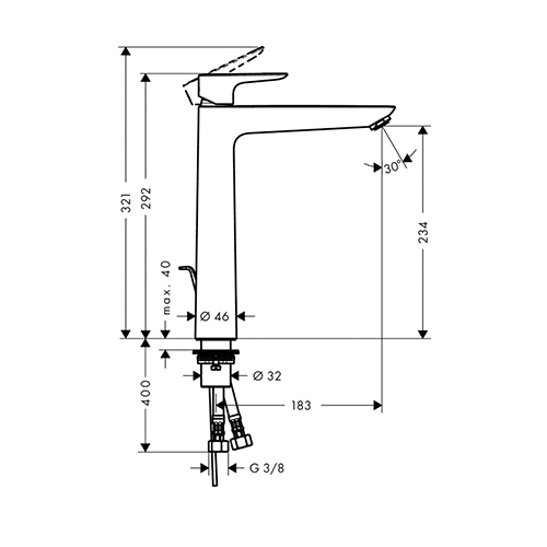 HANSGROHE TALIS E ZA LAVABO 240 SA NADSKLOPOM  71716000 2