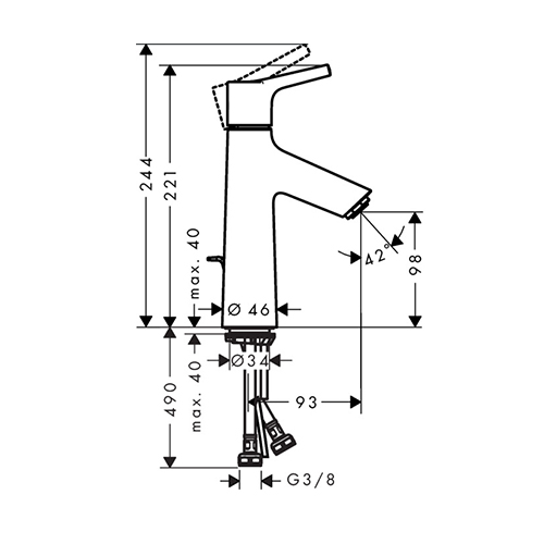 HANSGROHE TALIS S ZA LAVABO 100 SA NADSKLOPOM  72020000 2