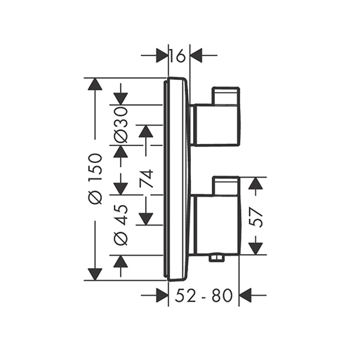 HANSGROHE ECOSTAT S MEŠAČ TERMOSTATSKI SA 2 FUNKCIJE BRONZA ČETKANA  15758140 2