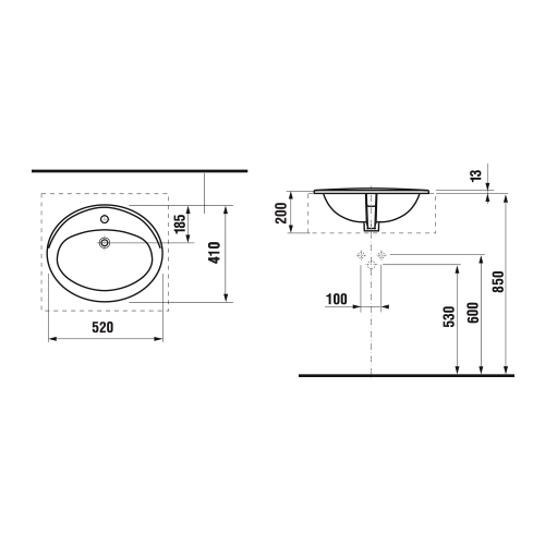 JIKA IBON LAVABO UGRADNI 52 cm  813010 2