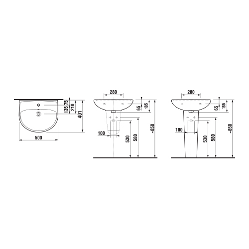 JIKA LYRA PLUS LAVABO 50 cm  814381 2