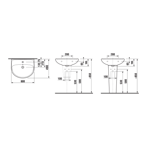 JIKA LYRA PLUS LAVABO 60 cm  814383 2