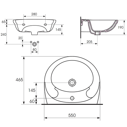 CERSANIT ROMA (BJANKA) LAVABO 550  K07-028 2