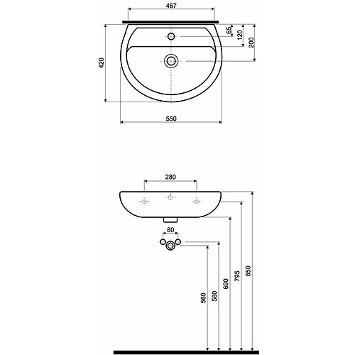 KOLO REKORD LAVABO 550  K91155000 5