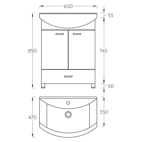 PINO ART KLASIK 65 LAVABO SA ORMARIĆEM  0097 4