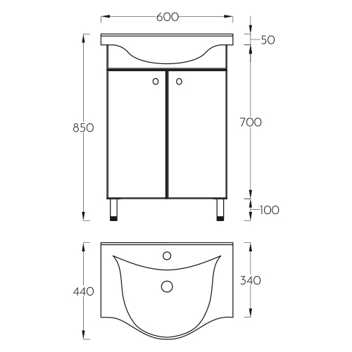 PINO ART LINK 60 LAVABO SA ORMARIĆEM  0566 3