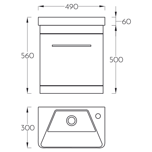 PINO ART LUXOR 49V LAVABO SA ORMARIĆEM  0760 2