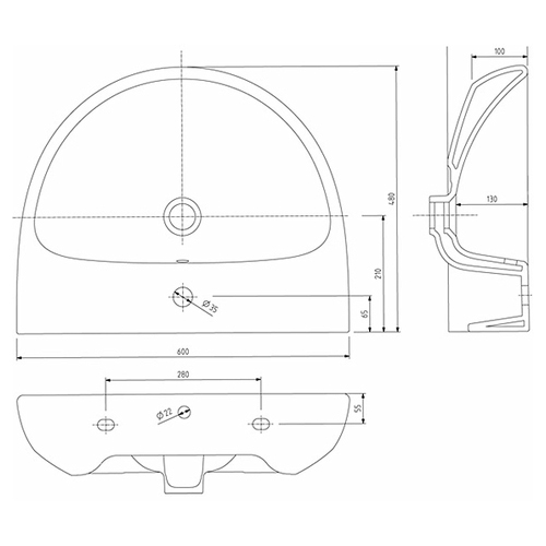 KOLO NOVA PRO LAVABO 600 SA RUPOM  M31160000 2