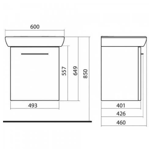 KOLO NOVA PRO LAVABO SA ORMARIĆEM 60 CM BELI  M39006000 5