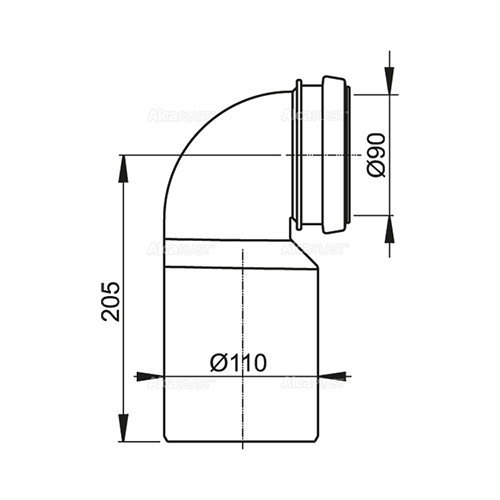 ALCA PLAST KOLENO 90/110  M906 2