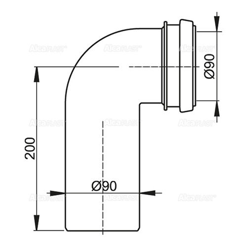 ALCA PLAST KOLENO 90/90  M908 2