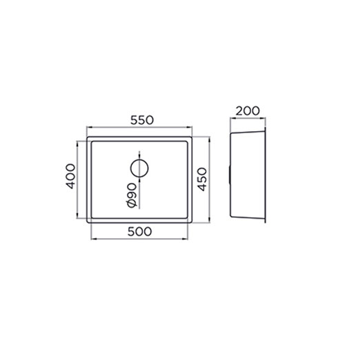 SUDOPERA METALAC INOX QUADRO ARTINOX 500 Ø90  148070 2