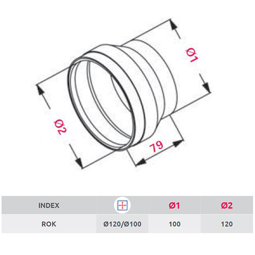 AWENTA VENTILACIONA REDUKCIJA 120-100 ROK  2