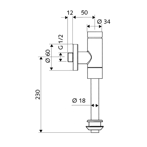 SCHELL POTISNI VENTIL ZA PISOAR SA SIG.VENTILOM SCHELLOMAT BASIC  024770699 2