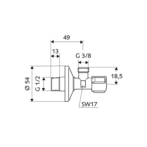 SCHELL EK VENTIL 1/2x3/8 SA VIRBLOM COMFORT  052120699 2