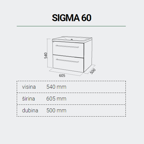 PINO ART SIGMA 60 LAVABO SA ORMARIĆEM 2