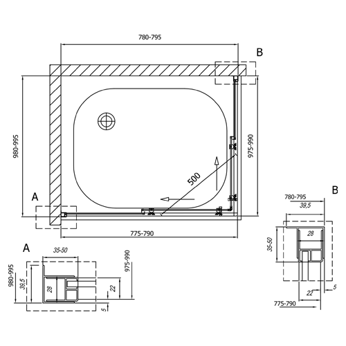 KOLPA SAN TUŠ KABINA SQ LINE TKK 80x100 S/K BELA  511310 2