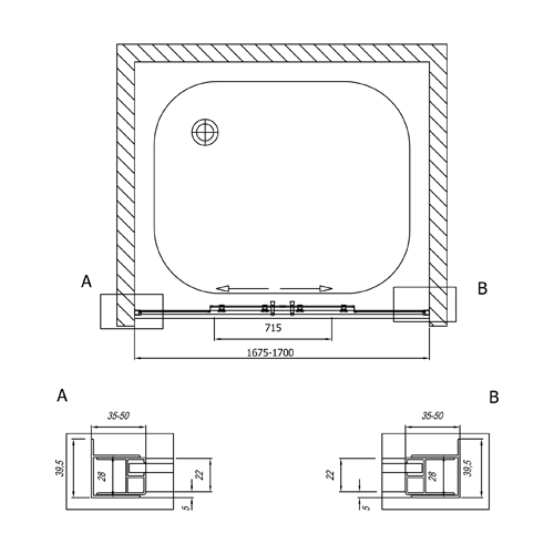 KOLPA SAN TUŠ KABINA SQ LINE TV4D/S 170/K SILVER  513080 2