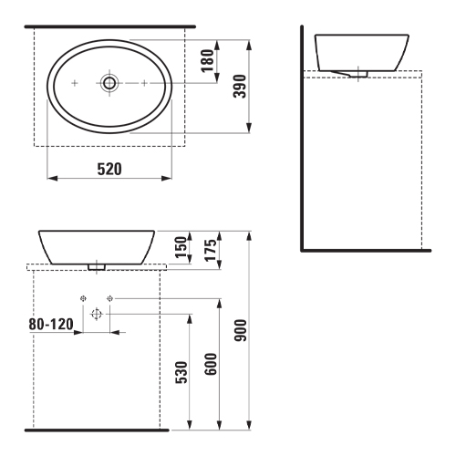 LAUFEN PRO LAVABO 52 x 39  1296.4 4