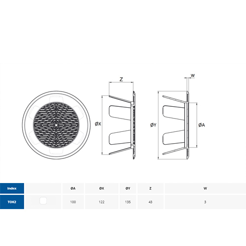 AWENTA VENTILACIONA REŠETKA 100-122  TOK2 2