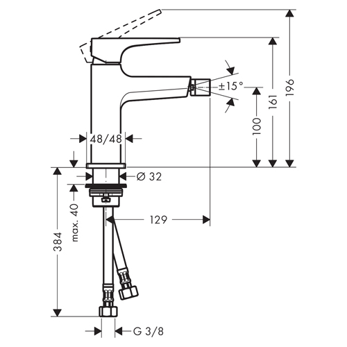 HANSGROHE METROPOL ZA BIDE SA NADSKLOPOM BRONZA ČETKANA  32520140 2