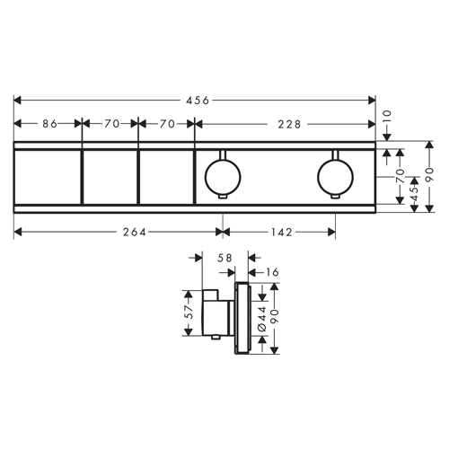 HANSGROHE RAINSELECT TERMOSTAT UGRADNI ZA 2 FUNKCIJE CRNA MAT  15380670 2