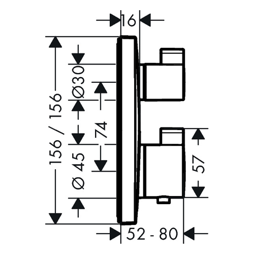 HANSGROHE ECOSTAT SQUARE TERMOSTATSKA SA 2 FUNKCIJE CRNA MAT  15714670 2