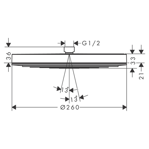 HANSGROHE PULSIFY 260 TUŠ RUŽA 1JET CRNA MAT  24140670 2