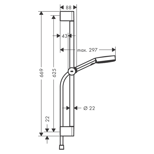 HANSGROHE PULSIFY SELECT S 105 TUŠ SET 65 cm 3JET RELAXATION CRNA MAT  24160670 2