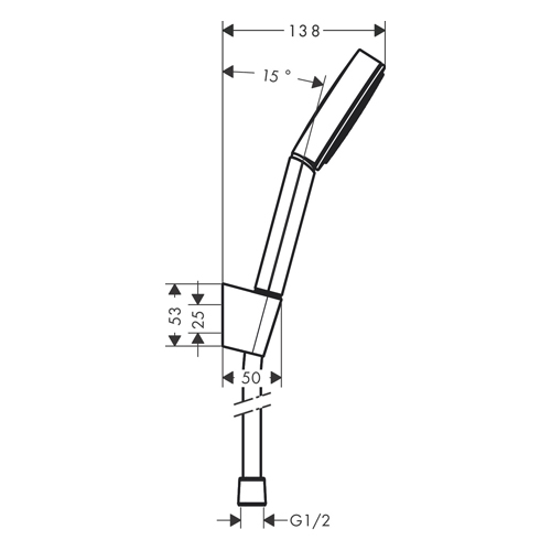 HANSGROHE PULSIFY SELECT S 105 TUŠ SET 1JET 125cm CRNA MAT  24301670 2