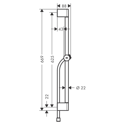 HANSGROHE UNICA PULSIFY S 65 KLIZNA ŠIPKA SA ISIFLEX CREVOM 160 cm  24400000 2