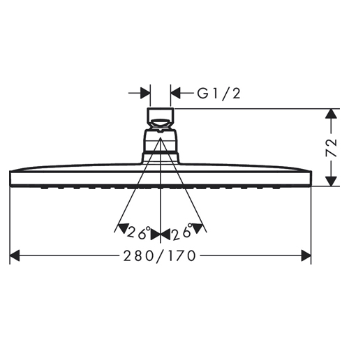 HANSGROHE CROMA E 280 TUŠ RUŽA 1JET  26257000 2