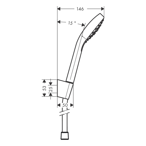 HANSGROHE CROMA SELECT E TUŠ SET 110 1JET 125cm BELA/HROM  26424400 2