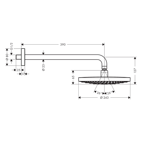 HANSGROHE RAINDANCE SELECT S 240 TUŠ RUŽA 2JET SA IZLIVOM  26466000 2